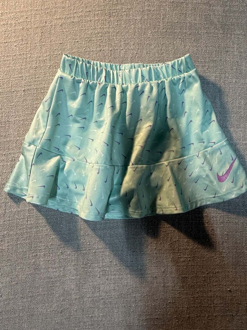 Nike Girls Mint Green All-Over Swoosh Print Athletic Tennis Skort Size 24M
